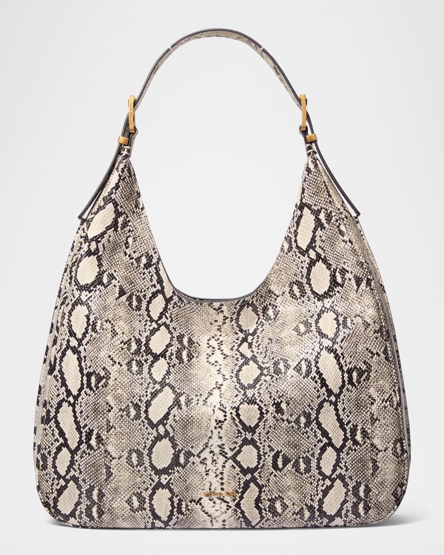MICHAEL Michael Kors Nolita Large Snake-Print Leather Hobo Bag