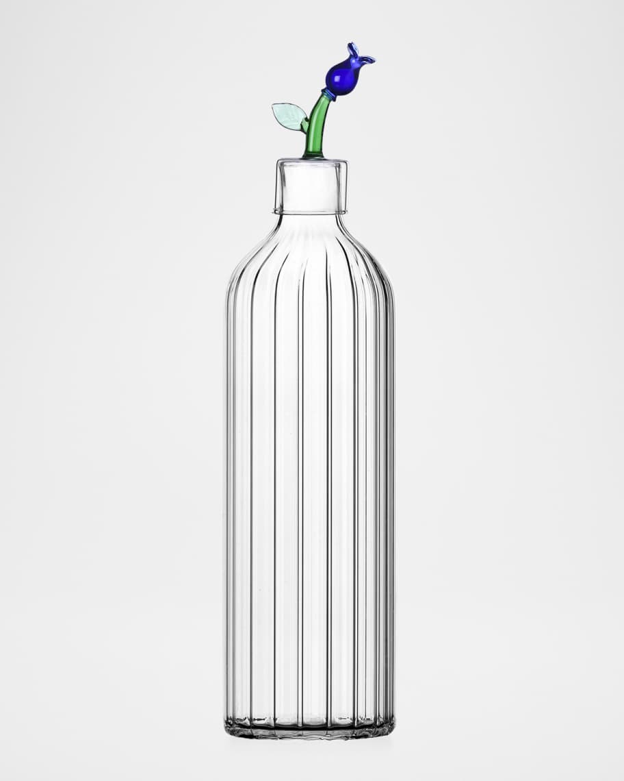 ICHENDORF Botanica Blue Flower Optical Bottle, 33.8 oz