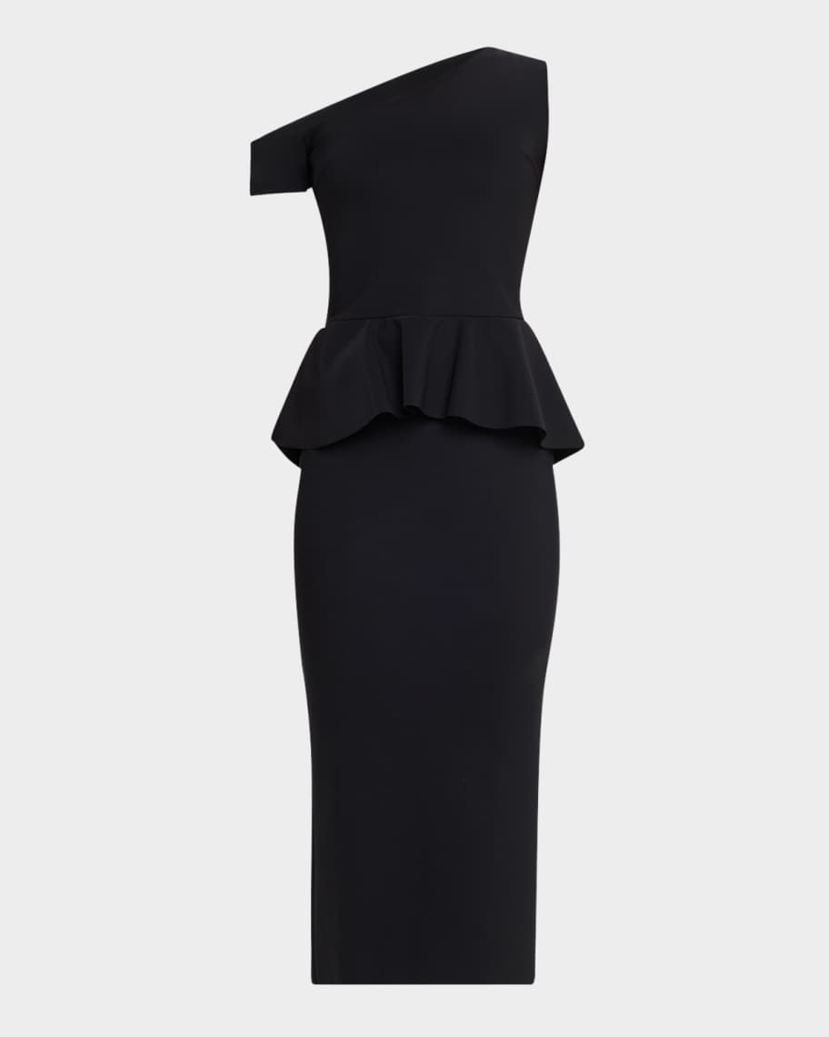Chiara Boni La Petite Robe Bodycon One-Shoulder Peplum Midi Dress | Neiman  Marcus