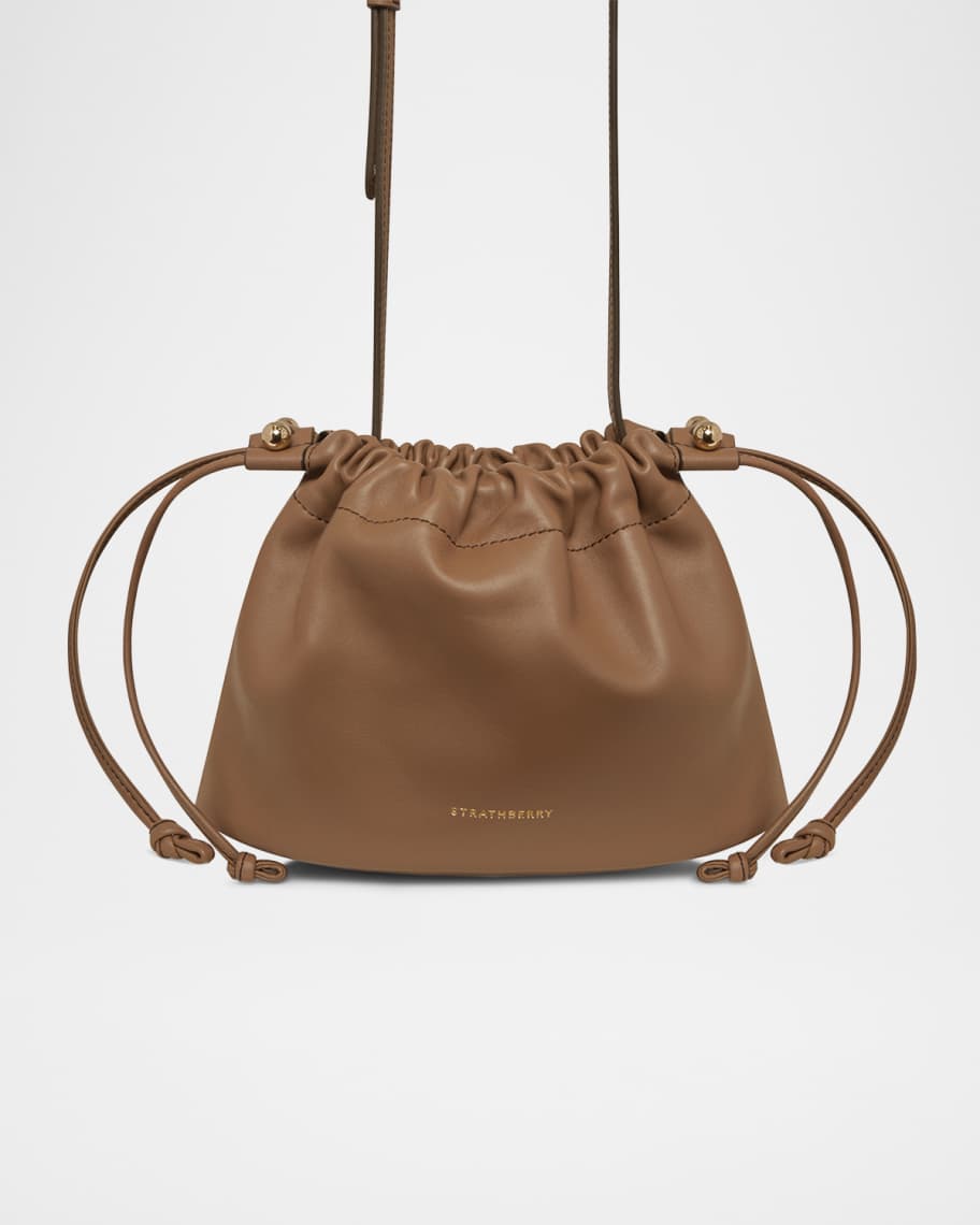 STRATHBERRY Charlotte Drawstring Leather Clutch Bag | Neiman Marcus