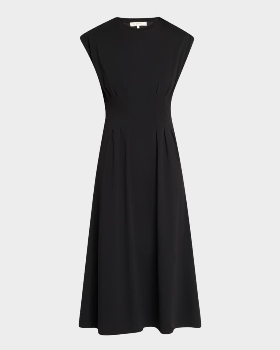 FRAME The Jersey Nipped Midi Dress | Neiman Marcus