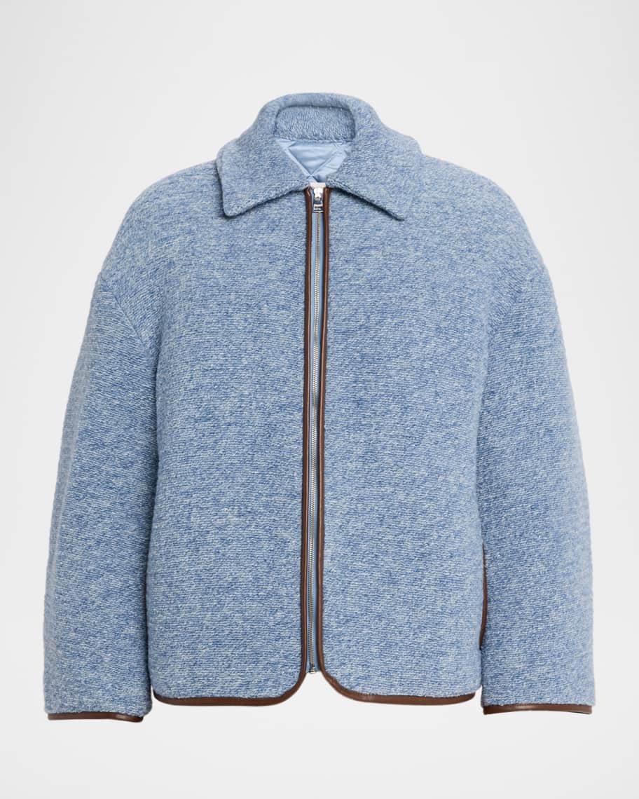 JW Anderson Men's Contrast-Trim Zip Jacket | Neiman Marcus