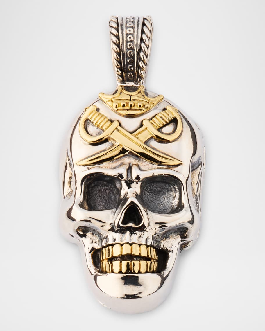 Konstantino Men's Hydra Sterling Silver and 18K Gold Skull Pendant