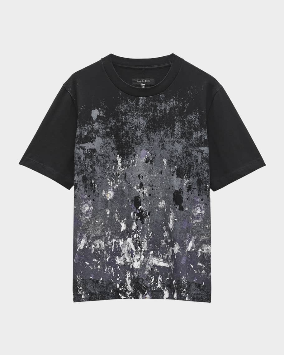 【関税込み】rag & bone ブラック Splatter Print Tシャツ nm_5023832_100106_m