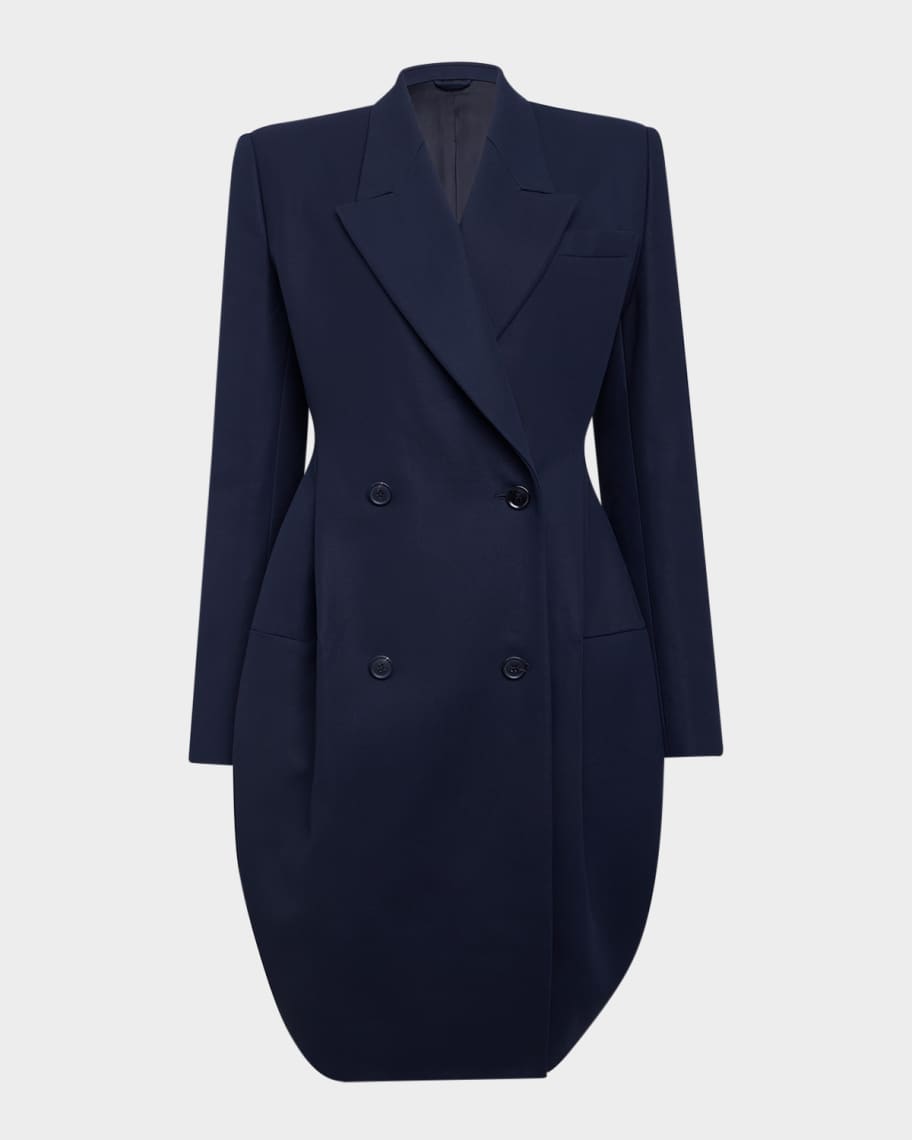 ALAIA Double-Breasted Tailored Cropped Coat | Neiman Marcus