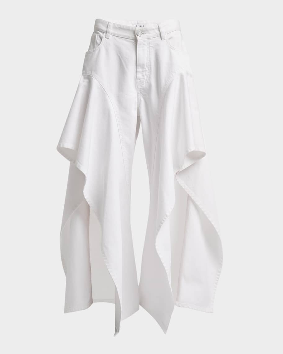 Ruffle Slit Jeans 