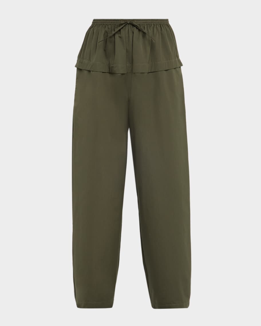 パンツ Alaia Pantalone ALAIA Peplum Wide-Leg Drawstring Pants | Neiman Marcus