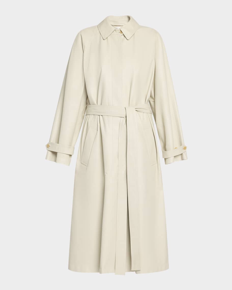 THE ROW Ryota Belted Leather Trench Coat | Neiman Marcus