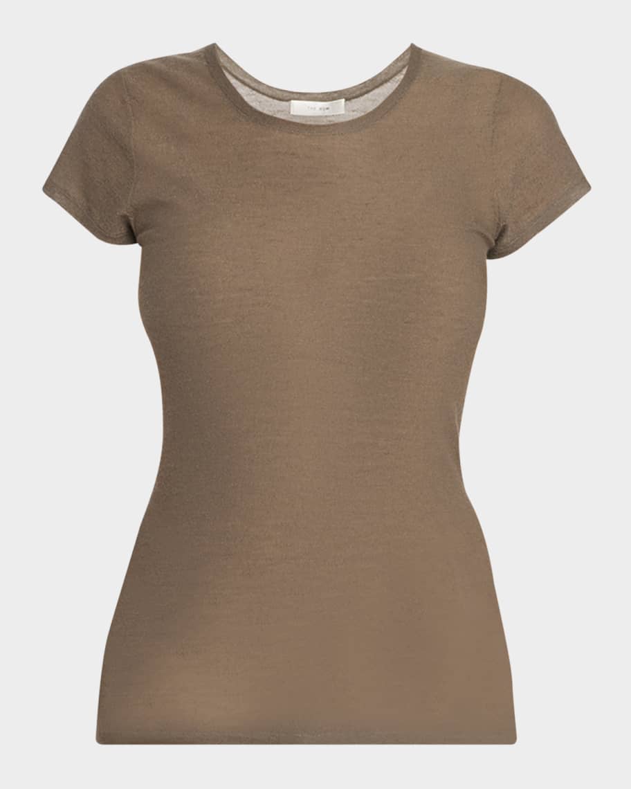 THE ROW Keyla Short-Sleeve Fine Cashmere T-Shirt | Neiman Marcus