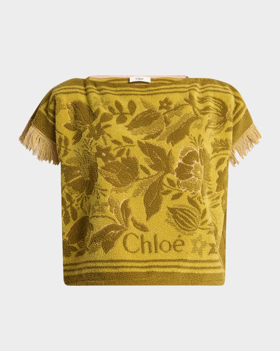 Chloe Short-Sleeve Towelling Boxy Top | Neiman Marcus