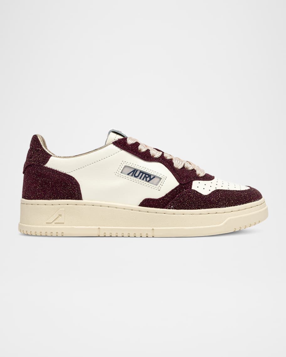 AUTRY Medalist Mixed Leather Low-Top Sneakers | Neiman Marcus