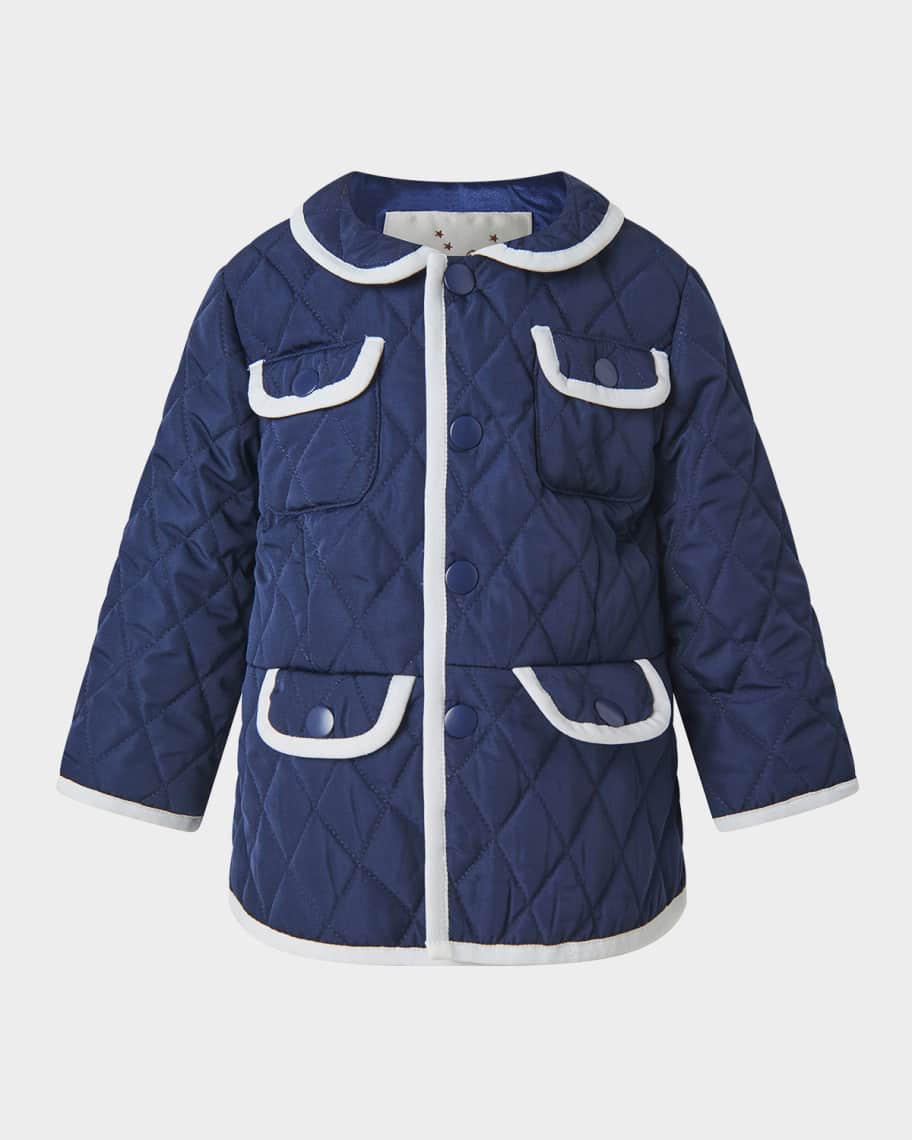Rachel Riley Girl's Two-Tone Quilted Jacket, Size 6M-24M | Neiman Marcus