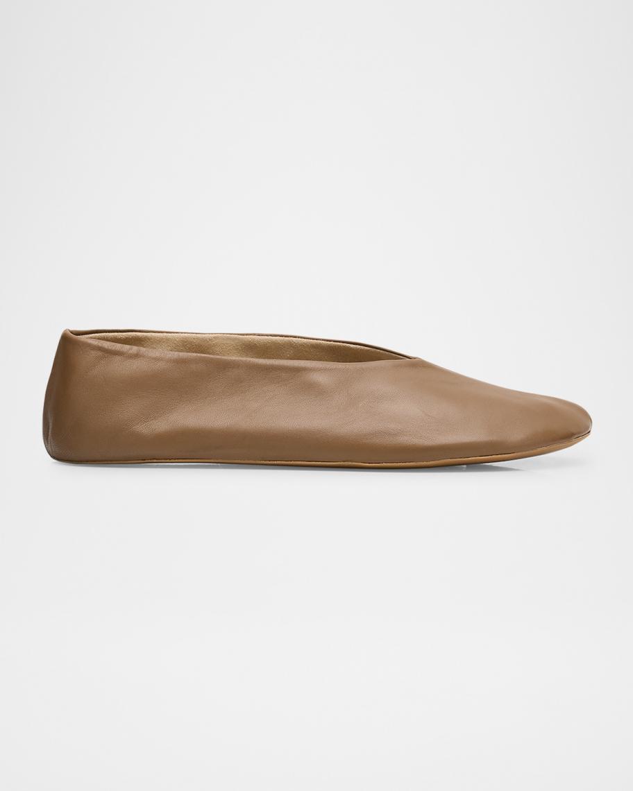 The Row 布バレリーナ 38 The Row Stella Lambskin Ballerina Slippers | Neiman Marcus