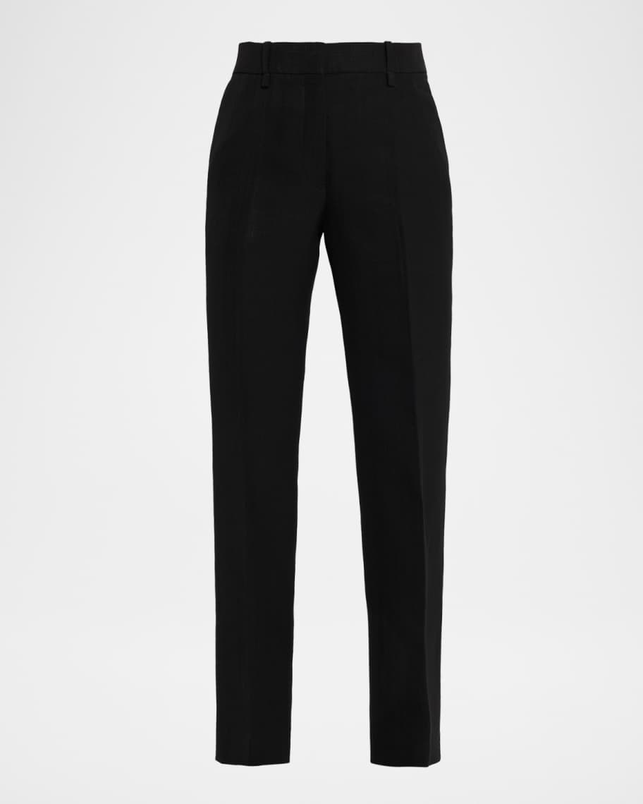 パンツ jil sander coating black pants archive Jil Sander Slim-Leg Split-Hem Trousers | Neiman Marcus
