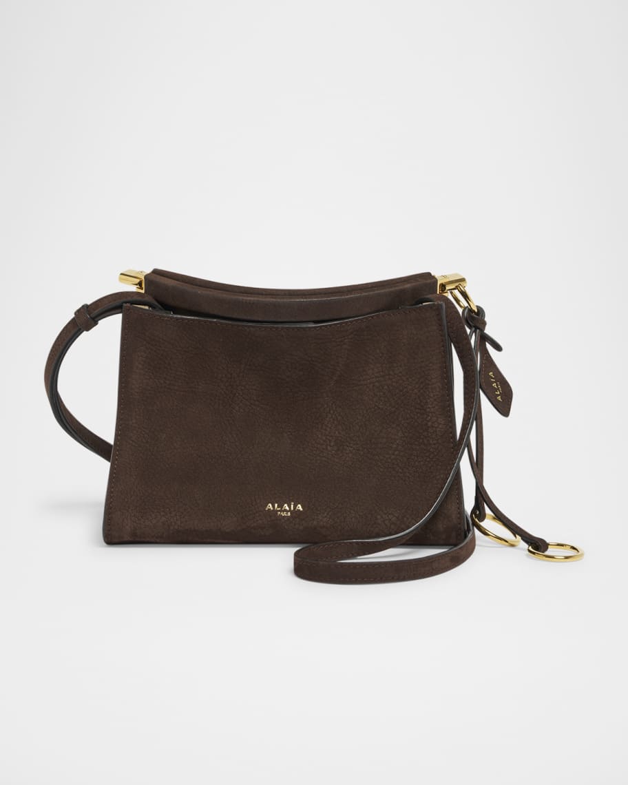 ALAIA Le Click Small Shoulder Bag in Nubuck Leather | Neiman Marcus