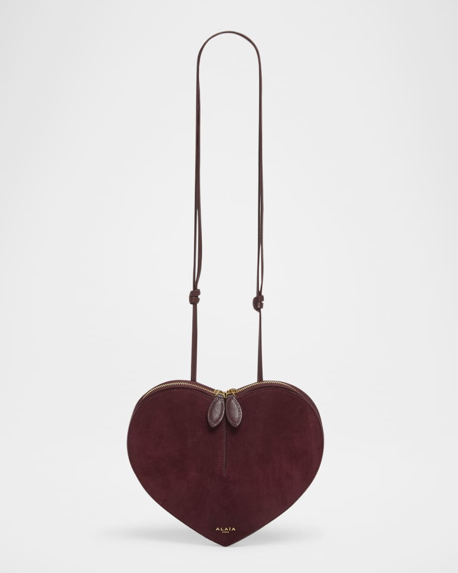 ALAIA Le Coeur Crossbody Bag in Suede | Neiman Marcus