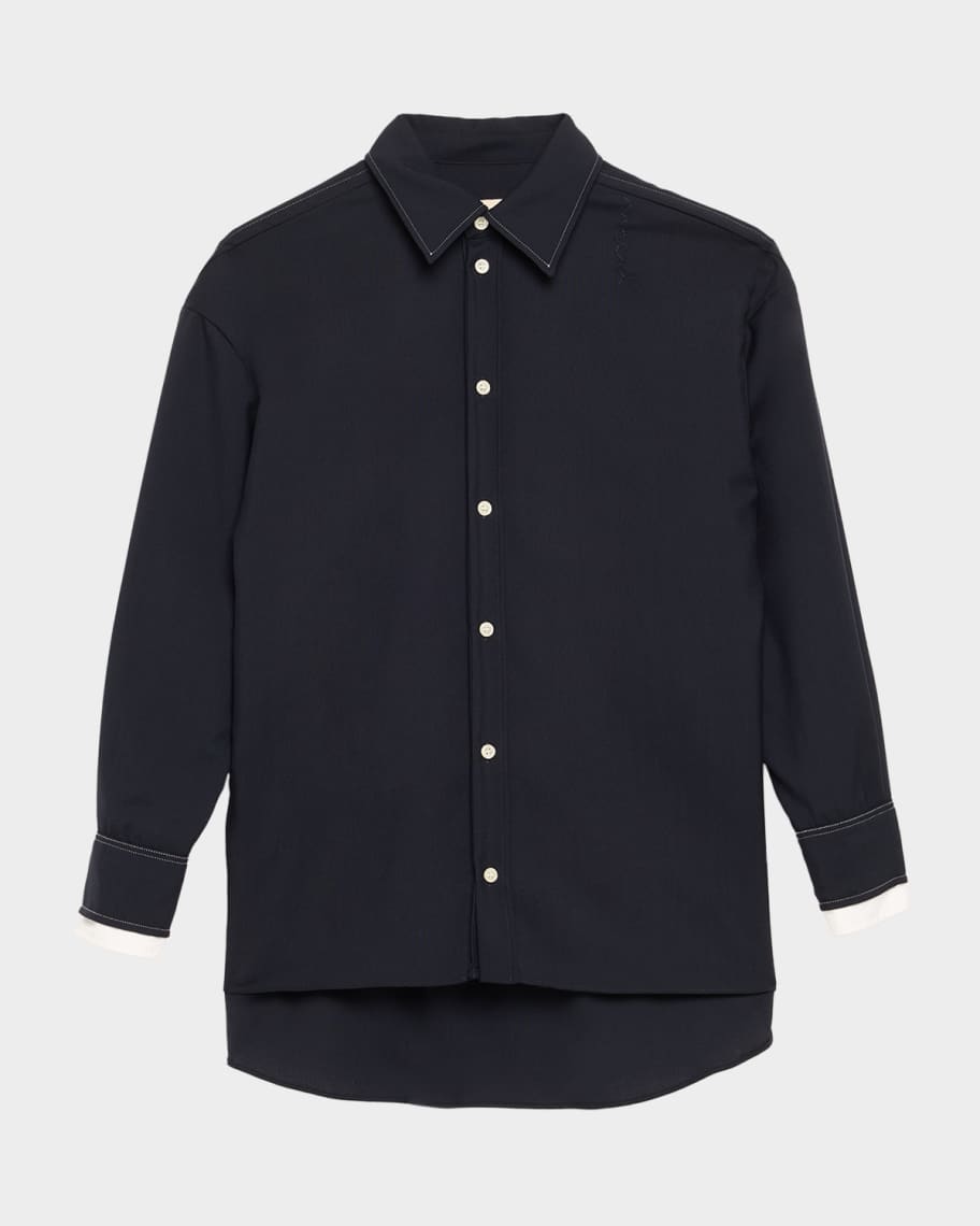 【送料 関税込】 MARNI MARNI STITCHING BACK CONTRASTING SHIRT MARNI STITCHING BACK CONTRASTING WOOL SHIRT CUMU0278QS