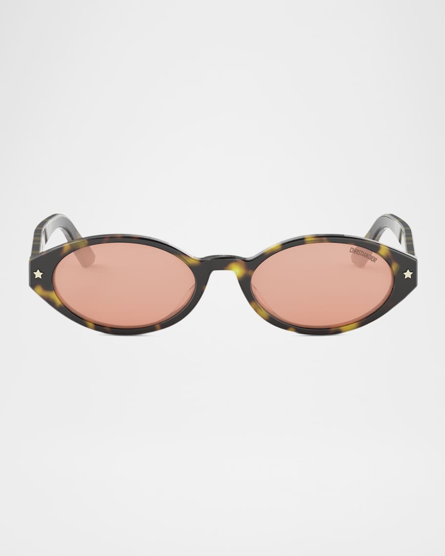 DIOR DiorPacific R1I Logo-Print Oval Sunglasses | Neiman Marcus