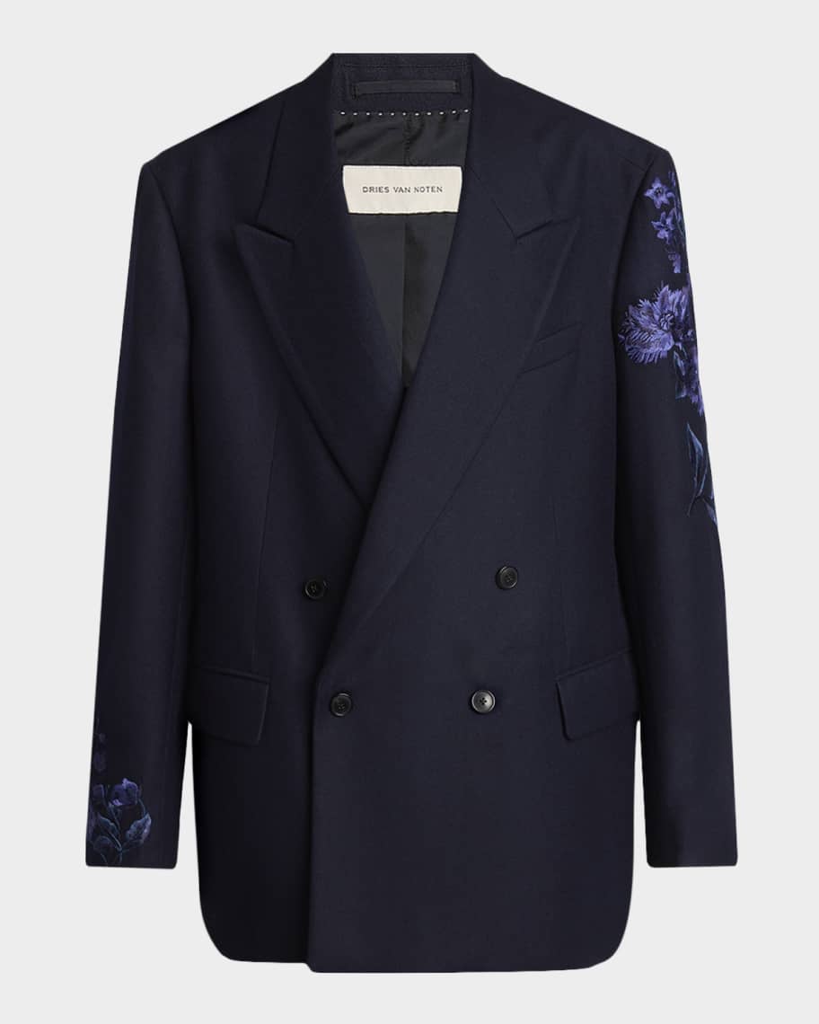 r*様 ドリス本人期 dries van noten parchey 4168 Dries Van Noten Men's Bishop Embroidered Wool Flannel Double