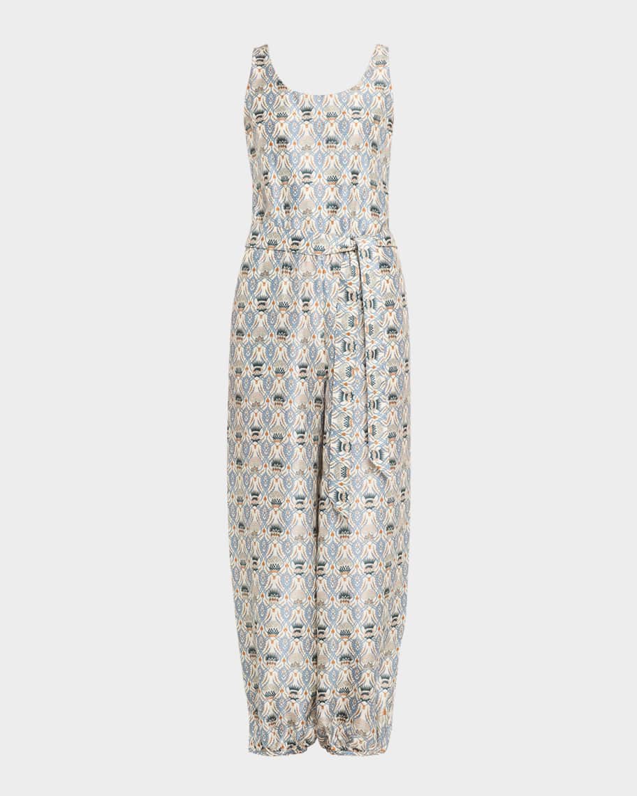 Loro Piana Nadia Belted Wide-Leg Cuffed Romper | Neiman Marcus