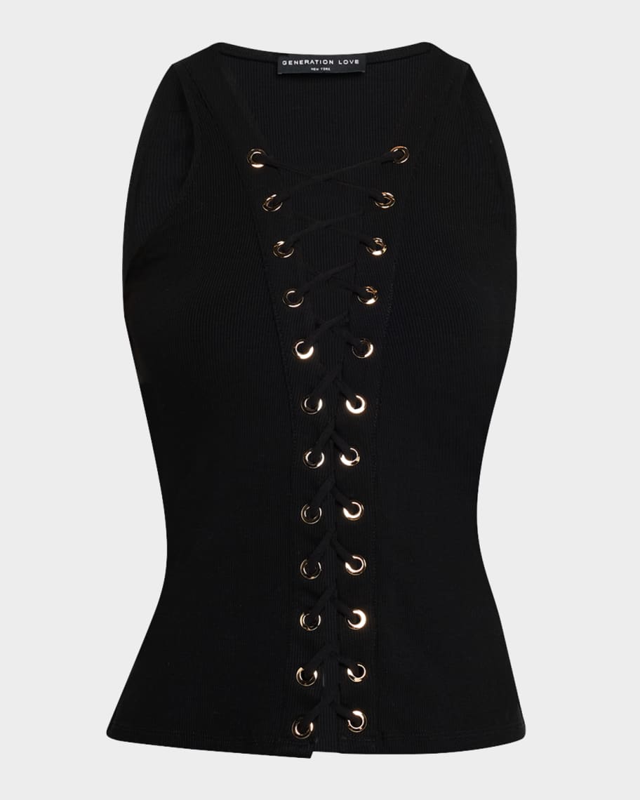 ★2025SS新作★LUV IS TRUE★SM LAYERED LACE SLEEVELESS MUSINSA | LUV IS TRUE SM LAYERED LACE SLEEVELESS(NAVY)