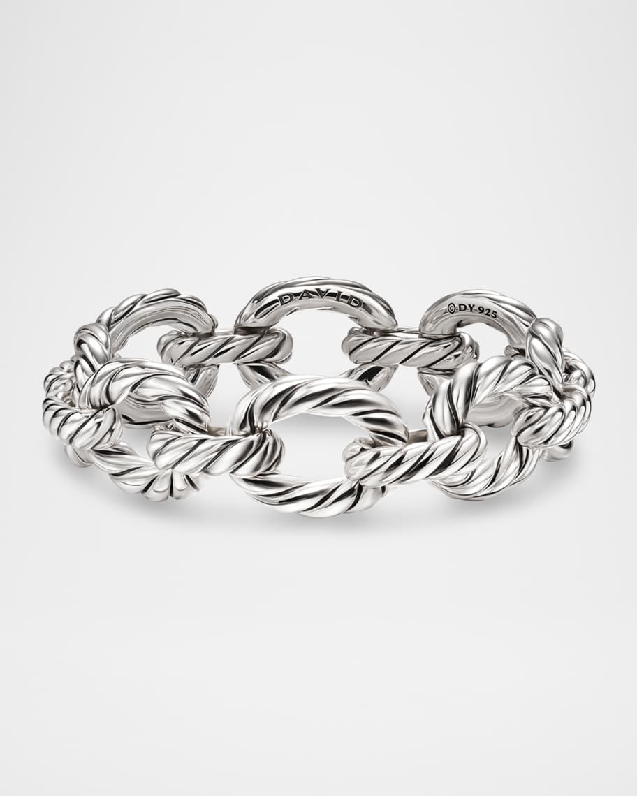 David Yurman Sculpted Cable Oval Link Bracelet in Silver | Neiman