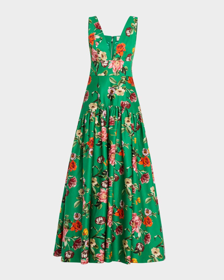 【Alice + Olivia】Lila フィット＆フレア マキシドレス Alice + Olivia Lila Structured Maxi Dress | Neiman Marcus