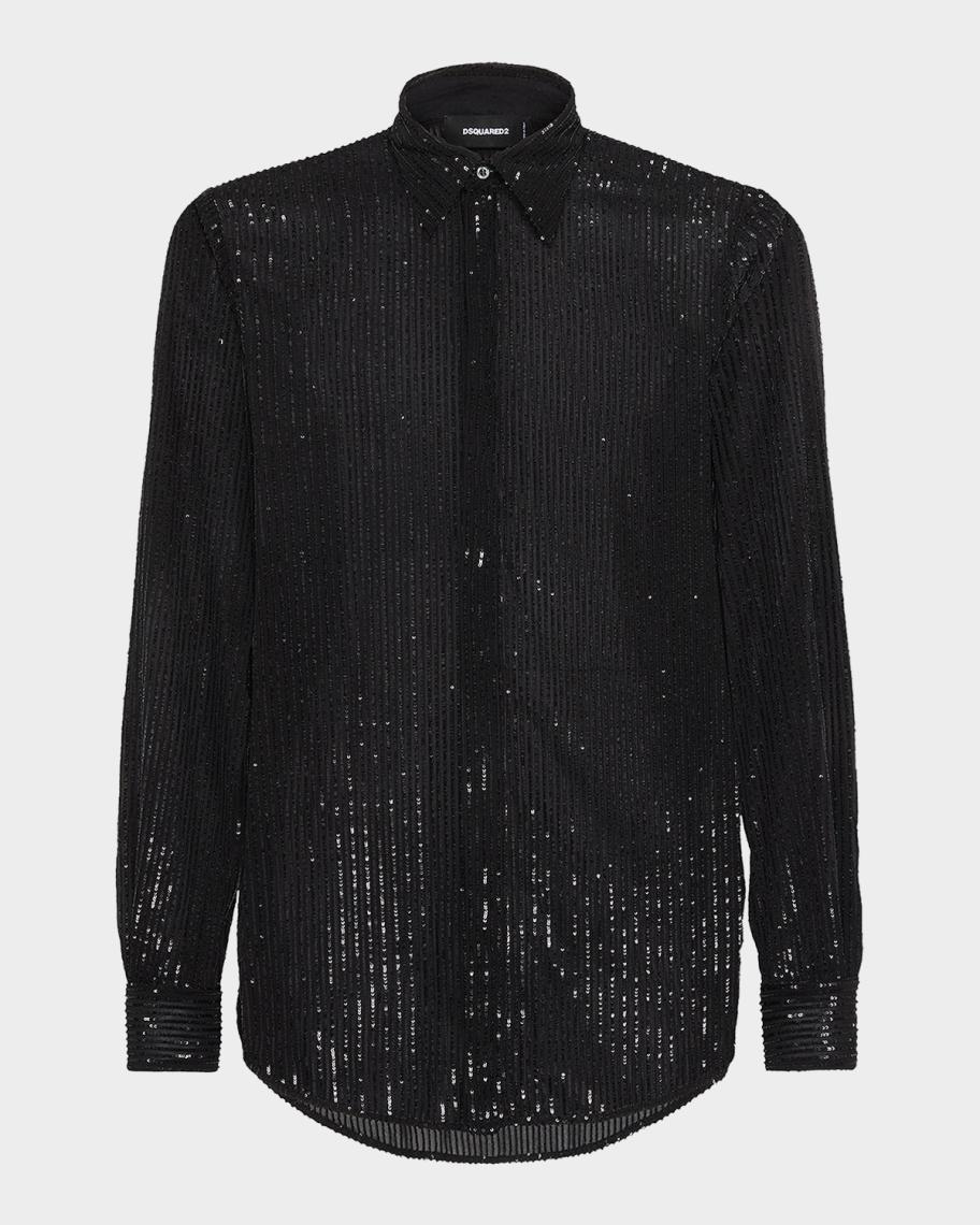 sparkly dress shirt Shimmering Splendor Sequin Shirt Dress