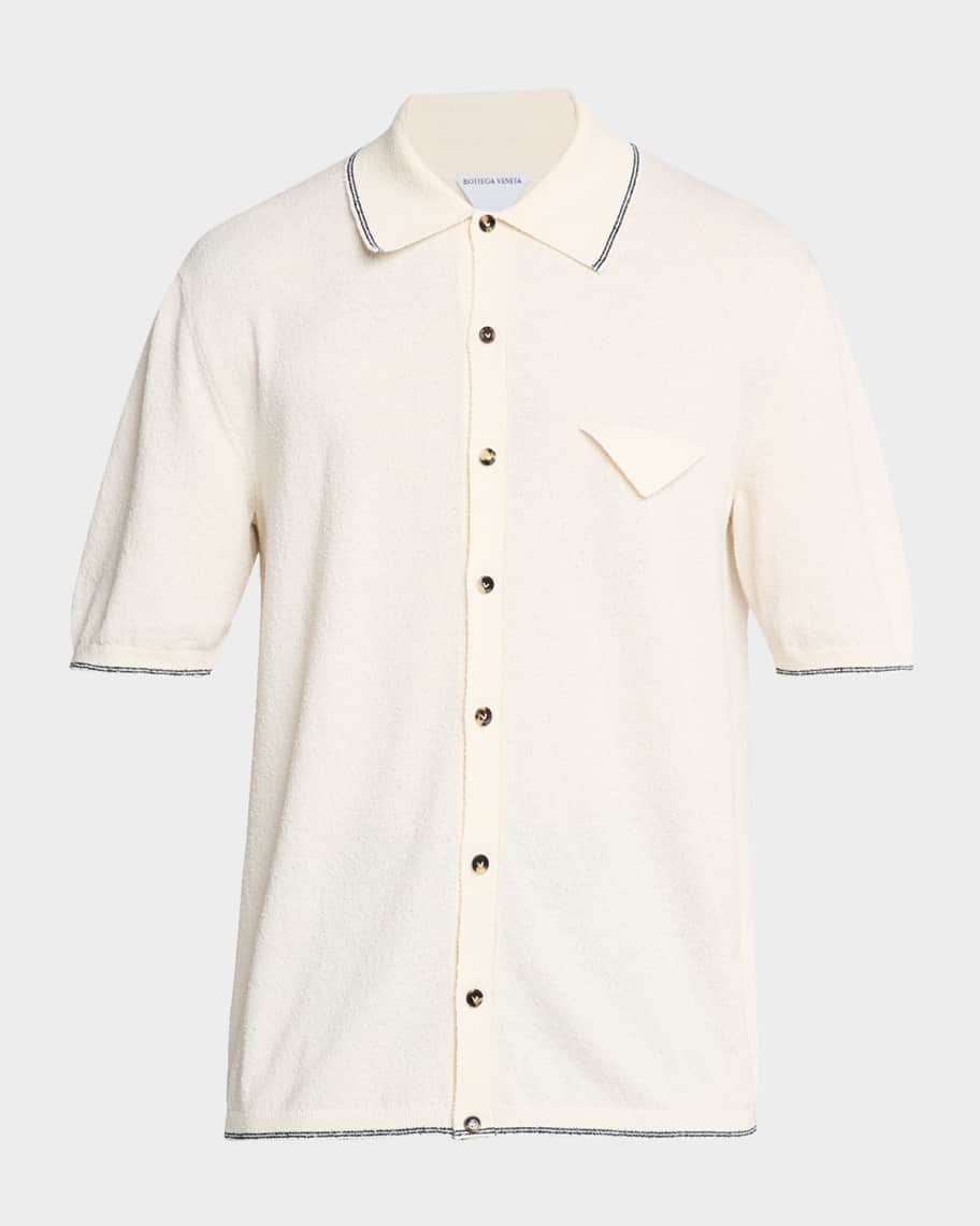 Bottega Veneta Men's Boucle Triangle Pocket Short-Sleeve