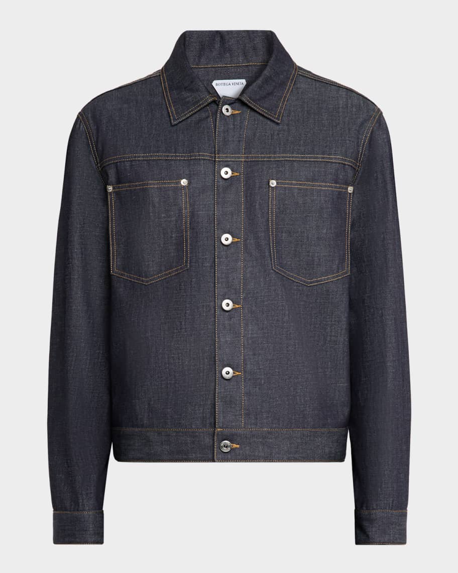 Bottega Veneta Men's Indigo Denim Jacket | Neiman Marcus