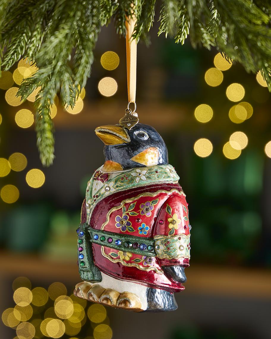 Jay Strongwater Christmas Penguin Christmas Ornament | Neiman Marcus