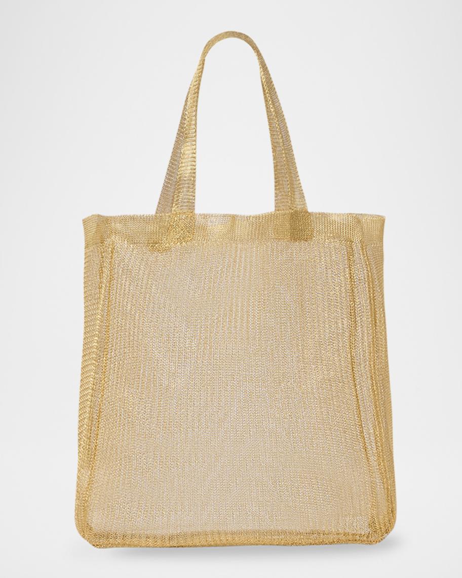 The Row Imogen Mini Tote Bag in Brass Mesh | Neiman Marcus