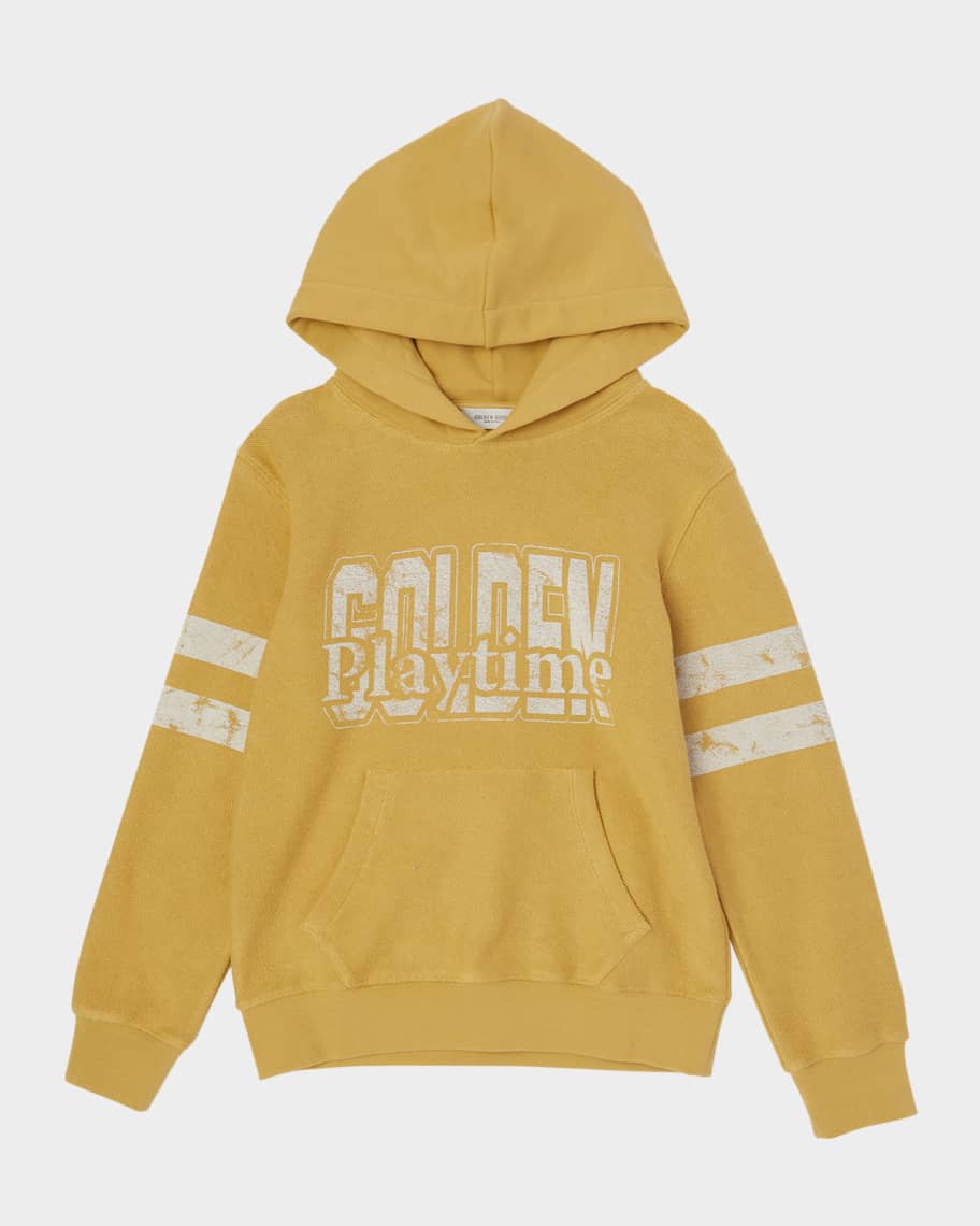 Golden Goose Kid's Journey Logo-Print Hoodie, Size 4-12
