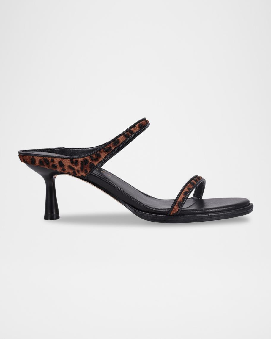 Marc Fisher LTD Alonde Leopard Calf Hair Sandals | Neiman Marcus