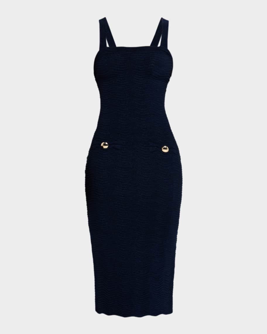 knee length dresses for ladies Sparkly Era Lace-Up Glitter Knit Midi Dress main image 1