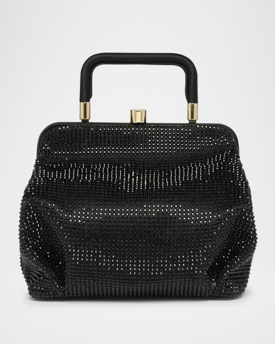 Giorgio Armani Pleated Rhinestone Satin Shoulder Bag | Neiman Marcus