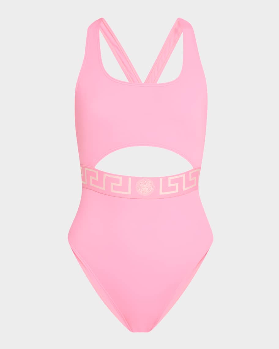 【VERSACE】jacquard-trimmed swimsuit VERSACE Vita jacquard-trimmed swimsuit | NET-A-PORTER
