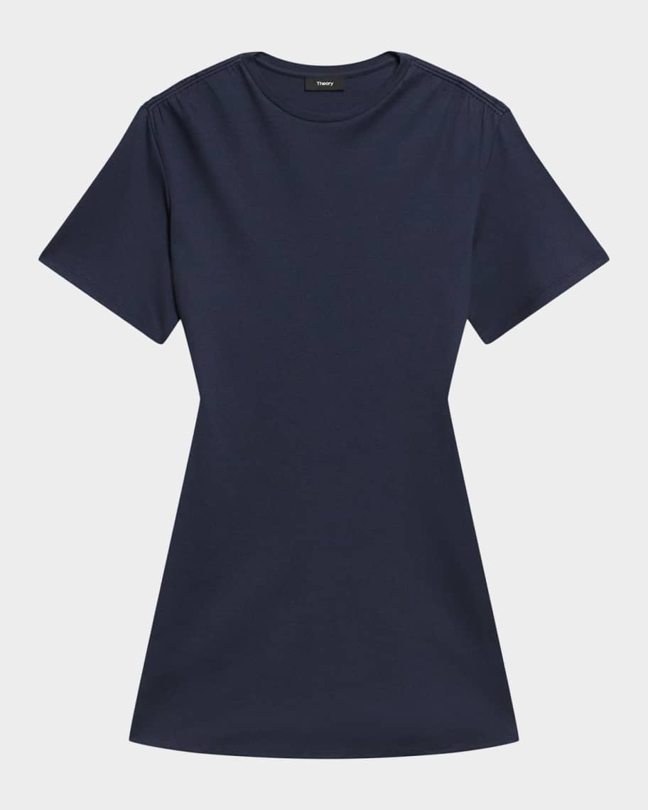 Theory Gathered Shoulder T-Shirt Dress | Neiman Marcus