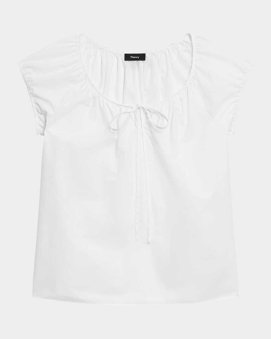 Theory Easy Tie Blouse | Neiman Marcus