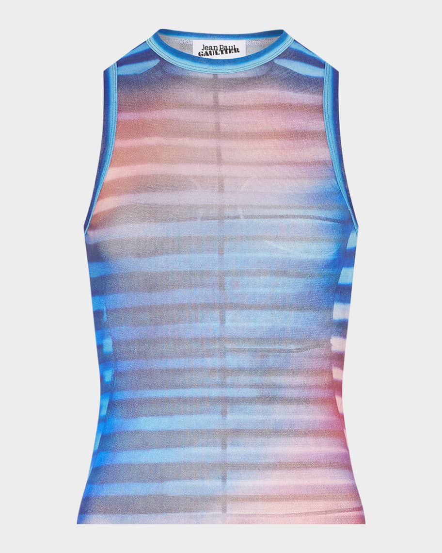 Jean Paul Gaultier Air Print Mesh Tank Top | Neiman Marcus