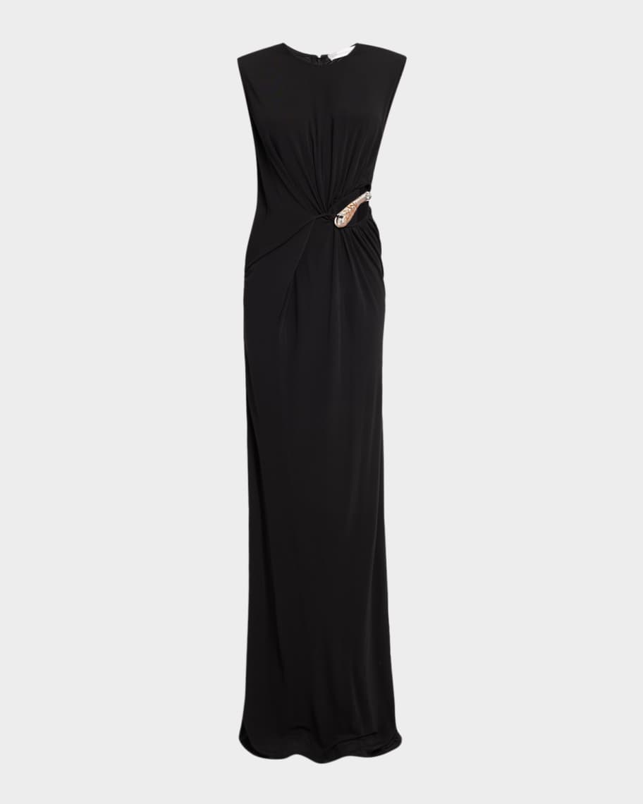 Christopher Esber Nature-Bead Gathered Cutout Jersey Maxi Tank Dress |  Neiman Marcus
