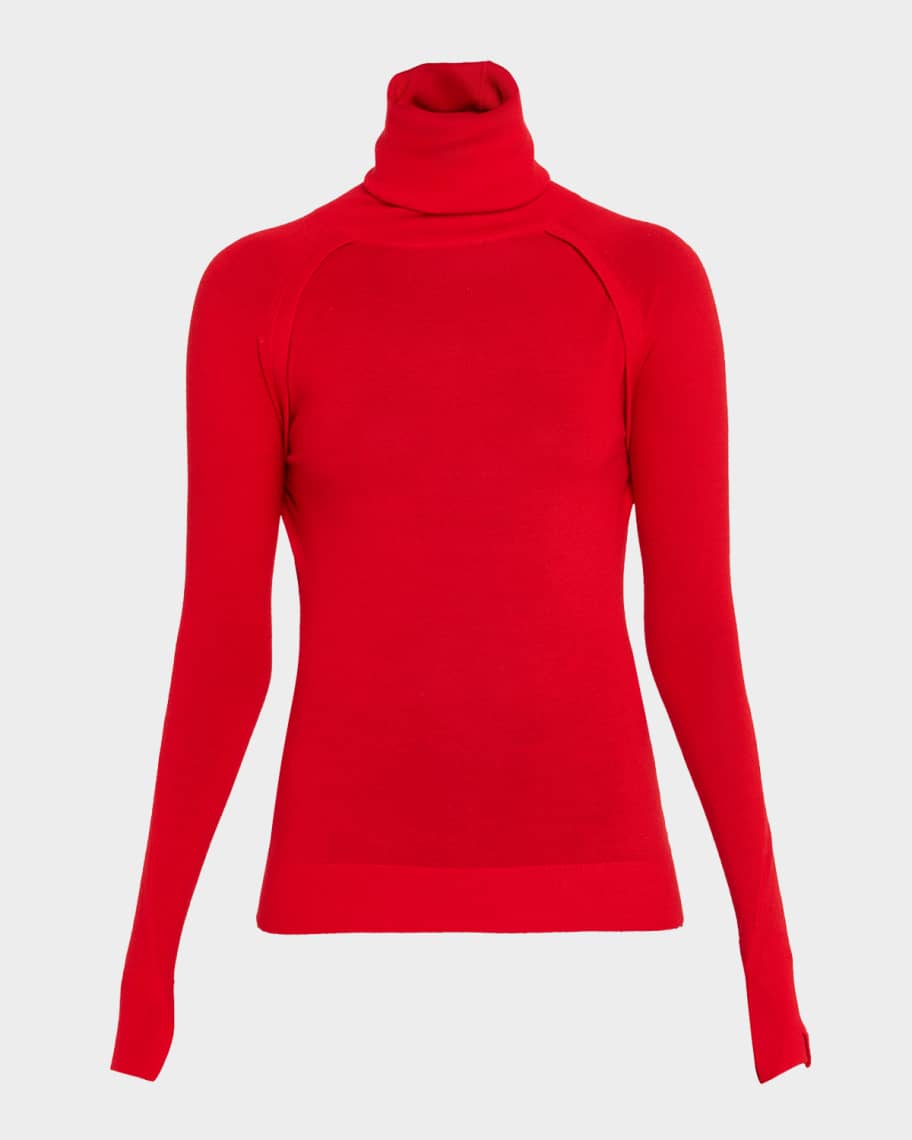 Tシャツ・カットソー VICTORIA BECKHAM Women Tunic Tops 1222KTP003534A RED Victoria Beckham Turtleneck Raglan Long-Sleeve Sweater