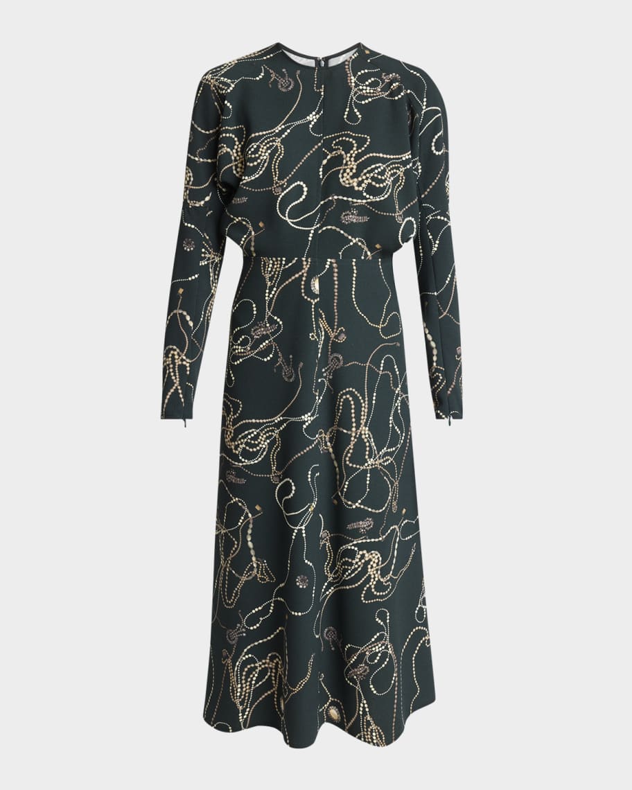 Victoria Beckham Long Dolman-Sleeve Midi Dress | Neiman Marcus