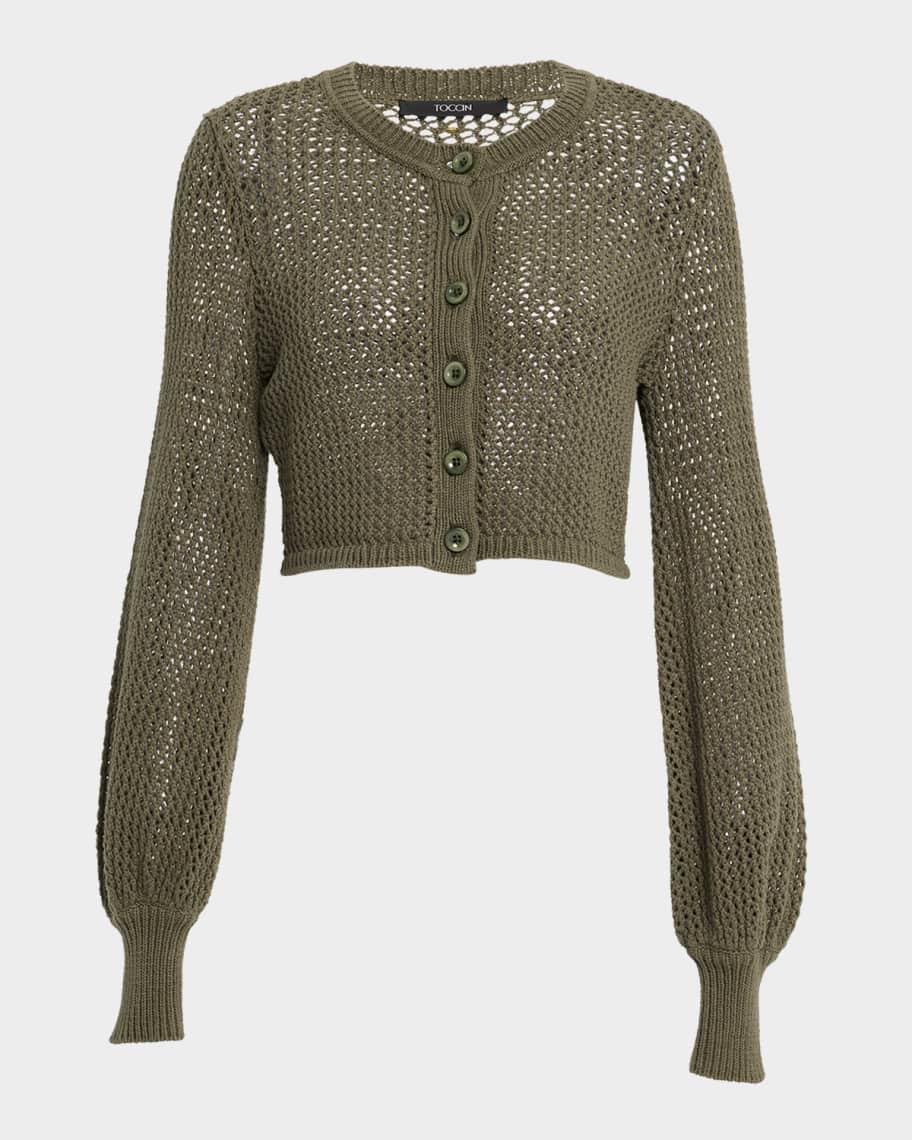 トップス knit switching cardigan blouson Sweaters and Cardigans | Toccin