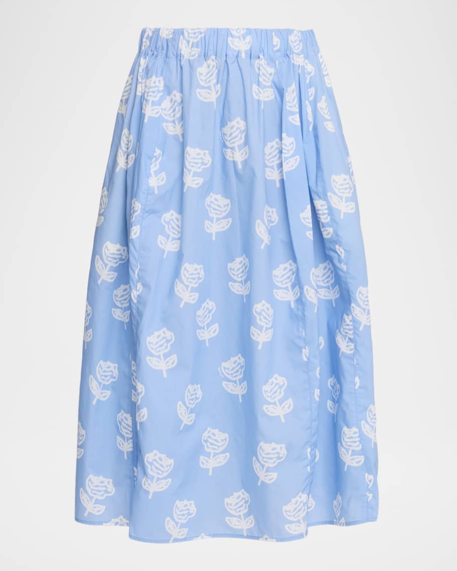 Marni Floral Cotton Midi Skirt | Neiman Marcus