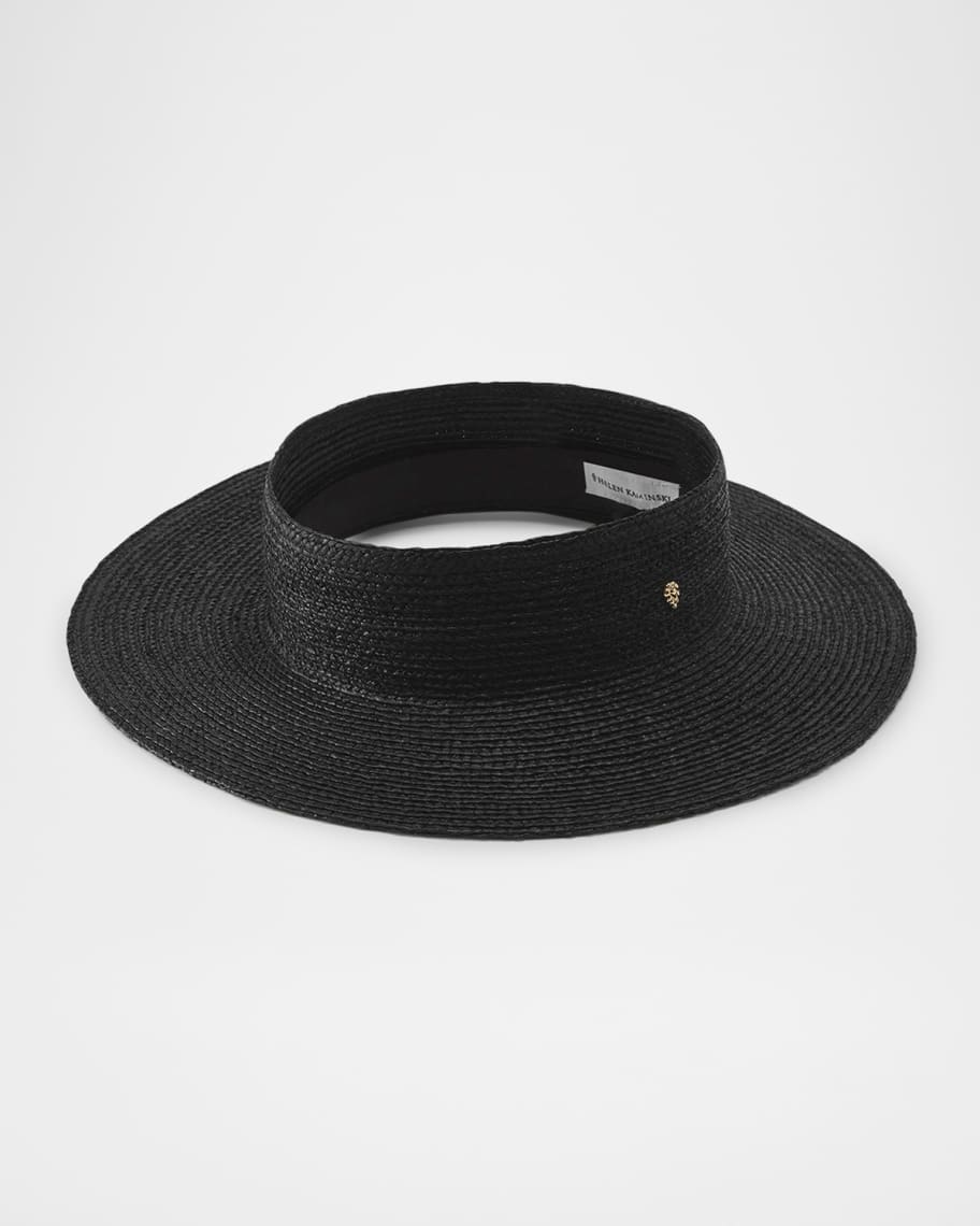 Helen Kaminski Rani Raffia Open-Crown Boater Hat | Neiman Marcus