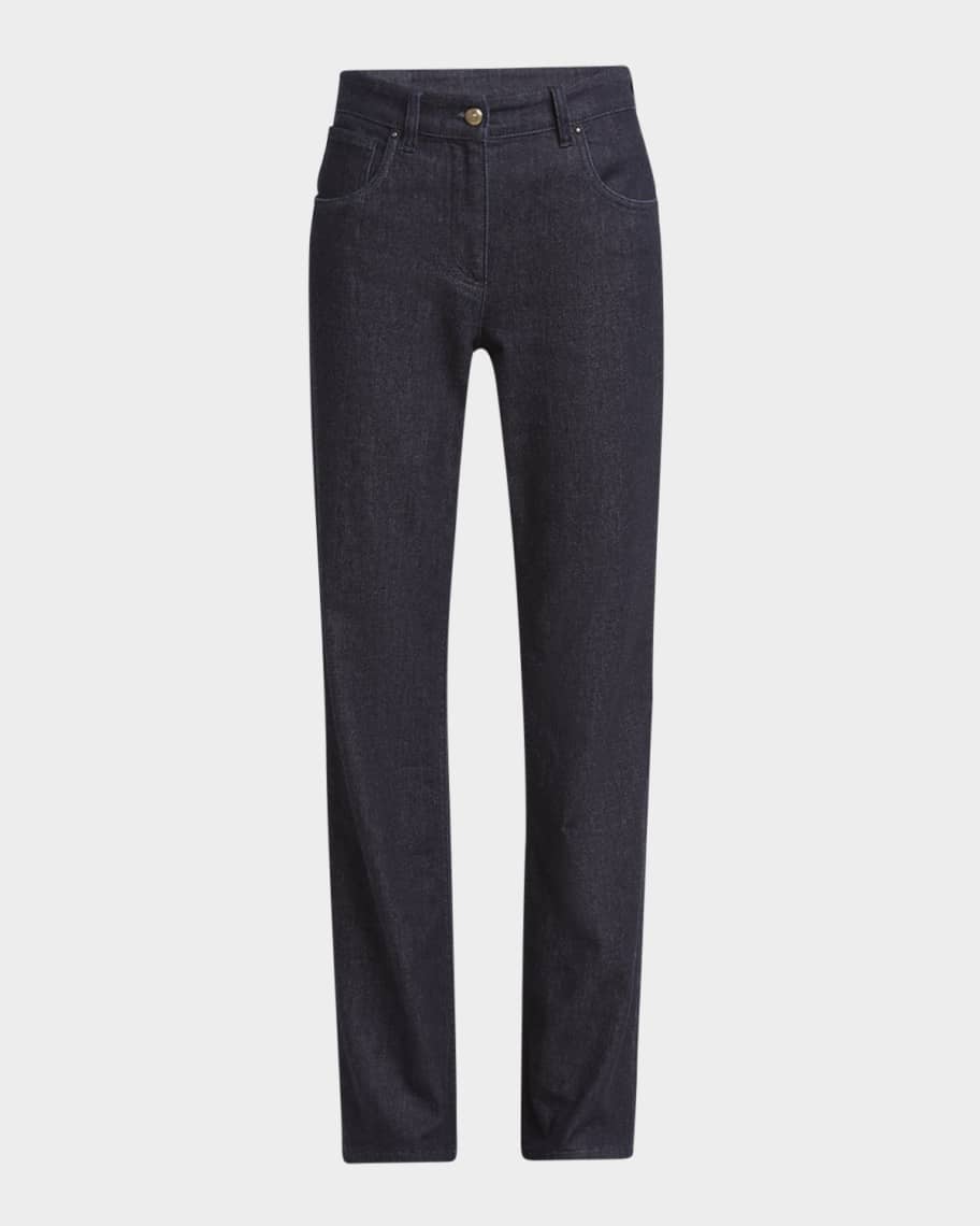 【関税&送料込】Giorgio Armani Embroidered Stretch Silk Pant Giorgio Armani Cotton-Cashmere Denim Straight-Leg Trousers