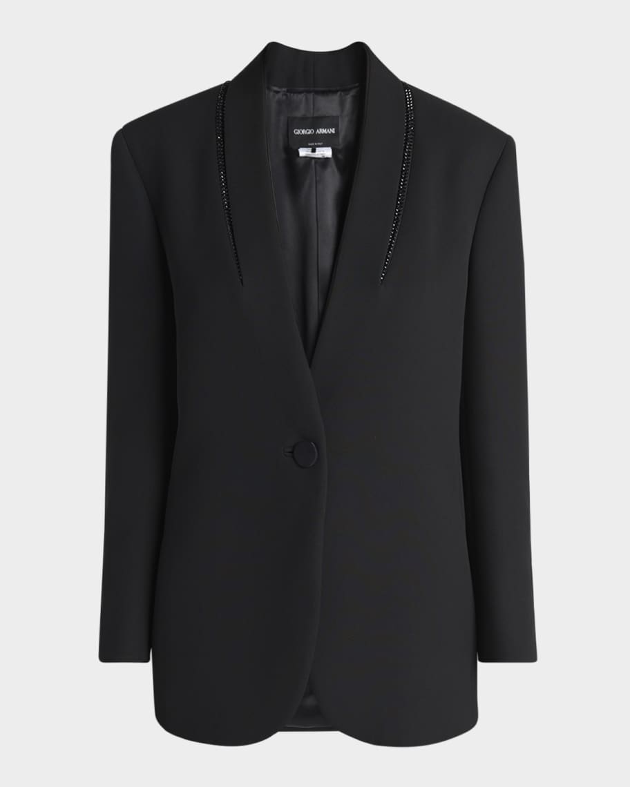 GIORGIO ARMANI シルク　デザイン ジャケット N2240 Giorgio Armani Beaded Silk Tuxedo Jacket | Neiman Marcus