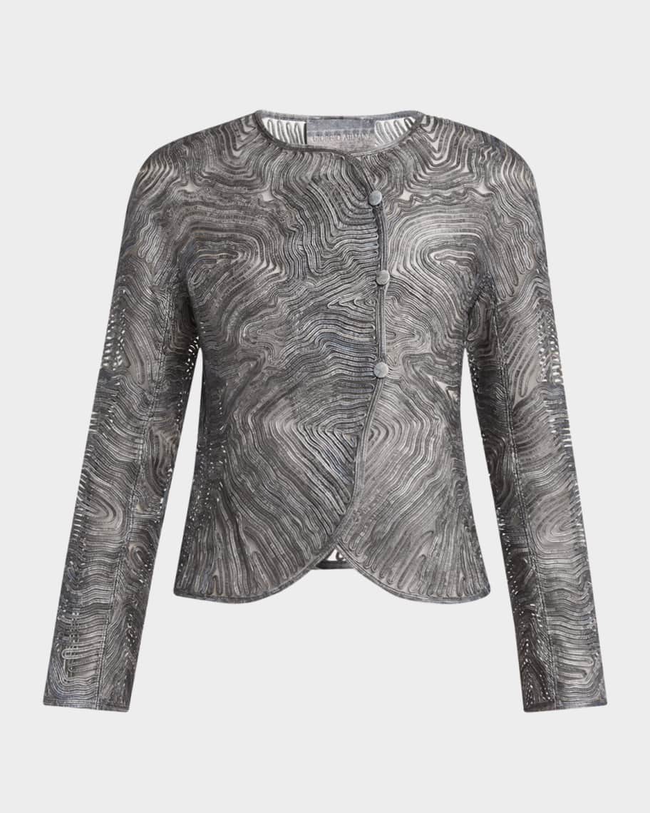 Giorgio Armani Soutache Leather Embroidered Jacket | Neiman Marcus