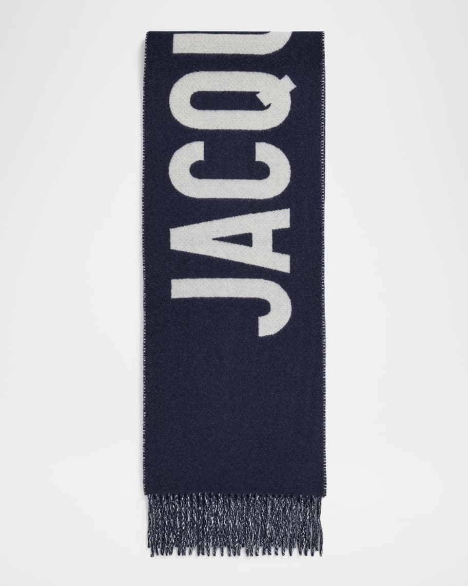 Jacquemus Jacquard Logo Wool Scarf | Neiman Marcus